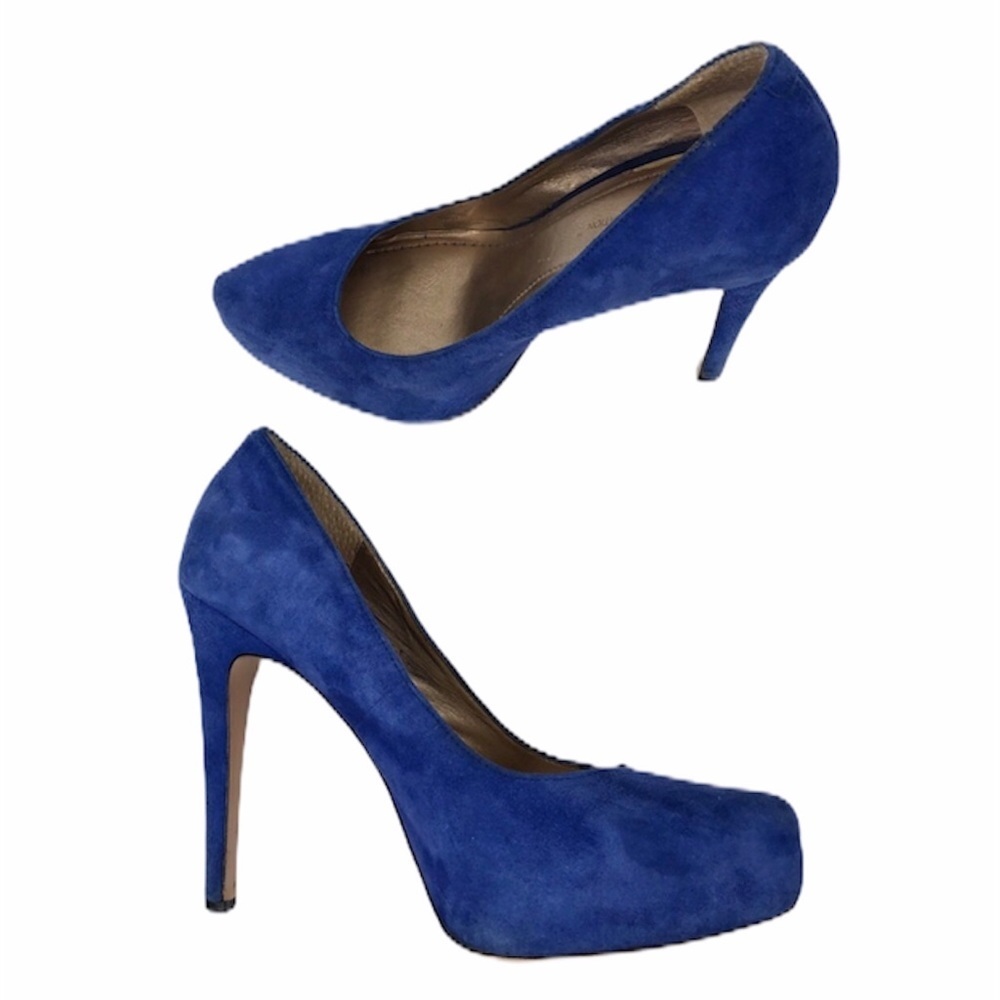 BCBGeneration Parade Blue Leather Pumps Heels